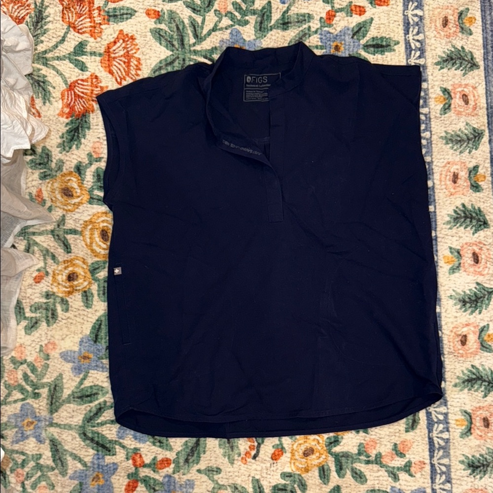 FIGS Navy Rafaela Scrub Top
